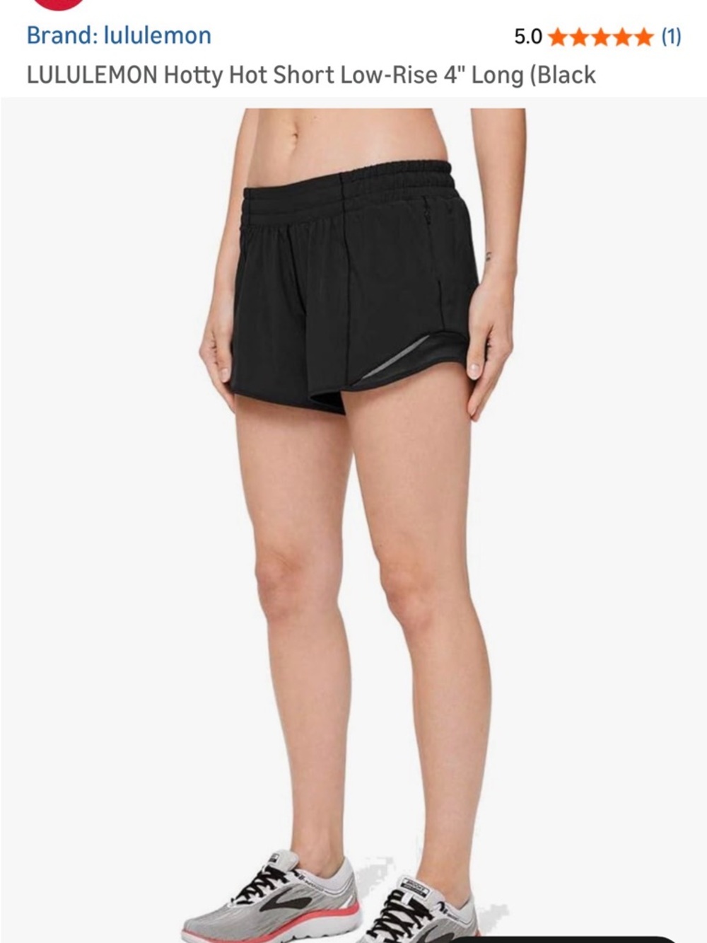 lululemon hotty hot Black 4” low rise Running Shorts